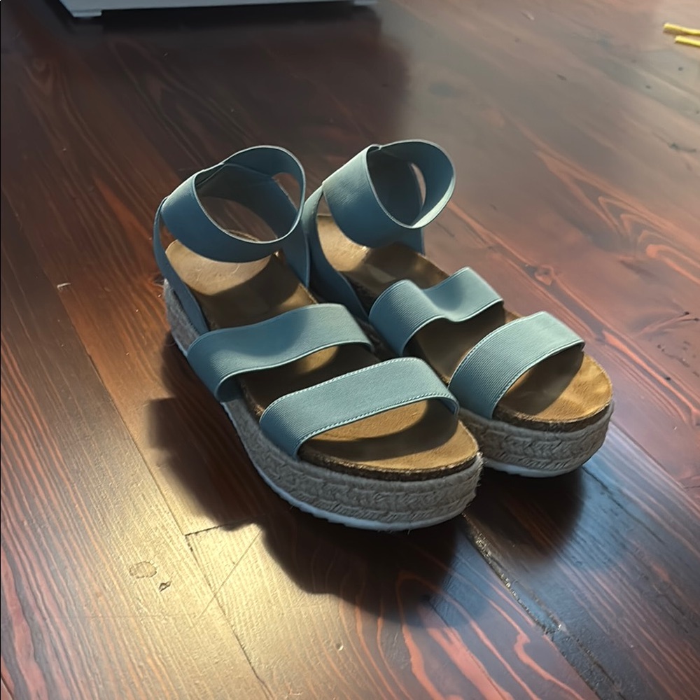 Stylish Blue Platform Sandals